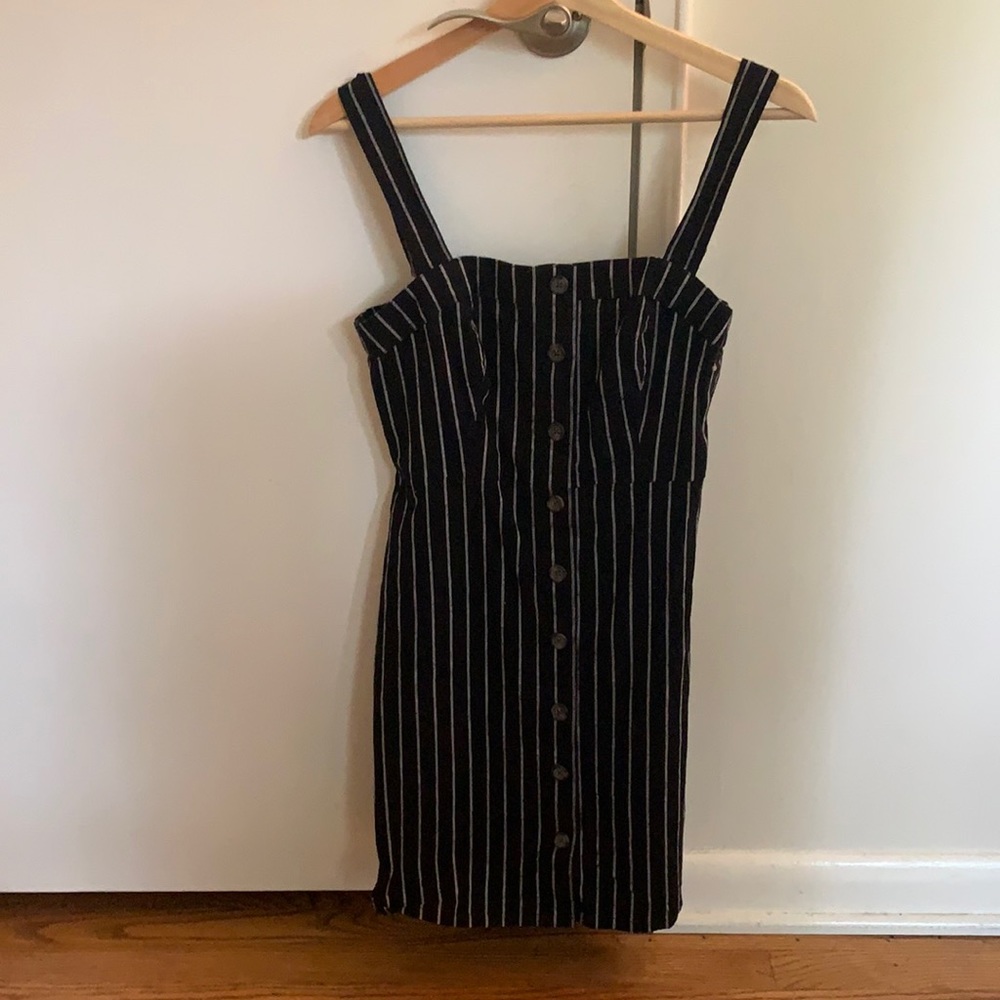 Black striped dress